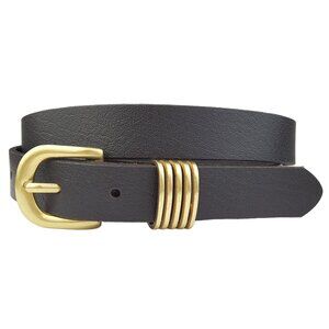 1" Gold Buckle and Loop Belt in Genuine Leather